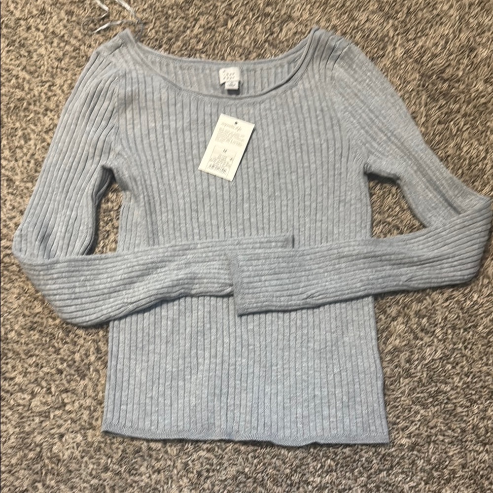 Light Gray Ribbed Sweater